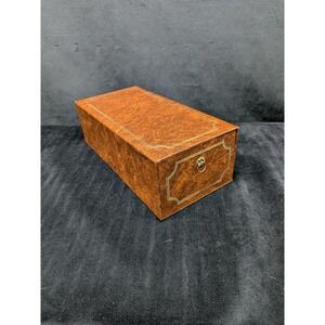 MCM Holson Company Photo Memory Box Picture Storage Album Brown & Gold Vintage